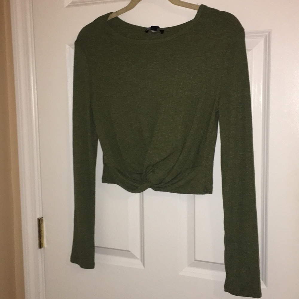 Woven Front Crop Top